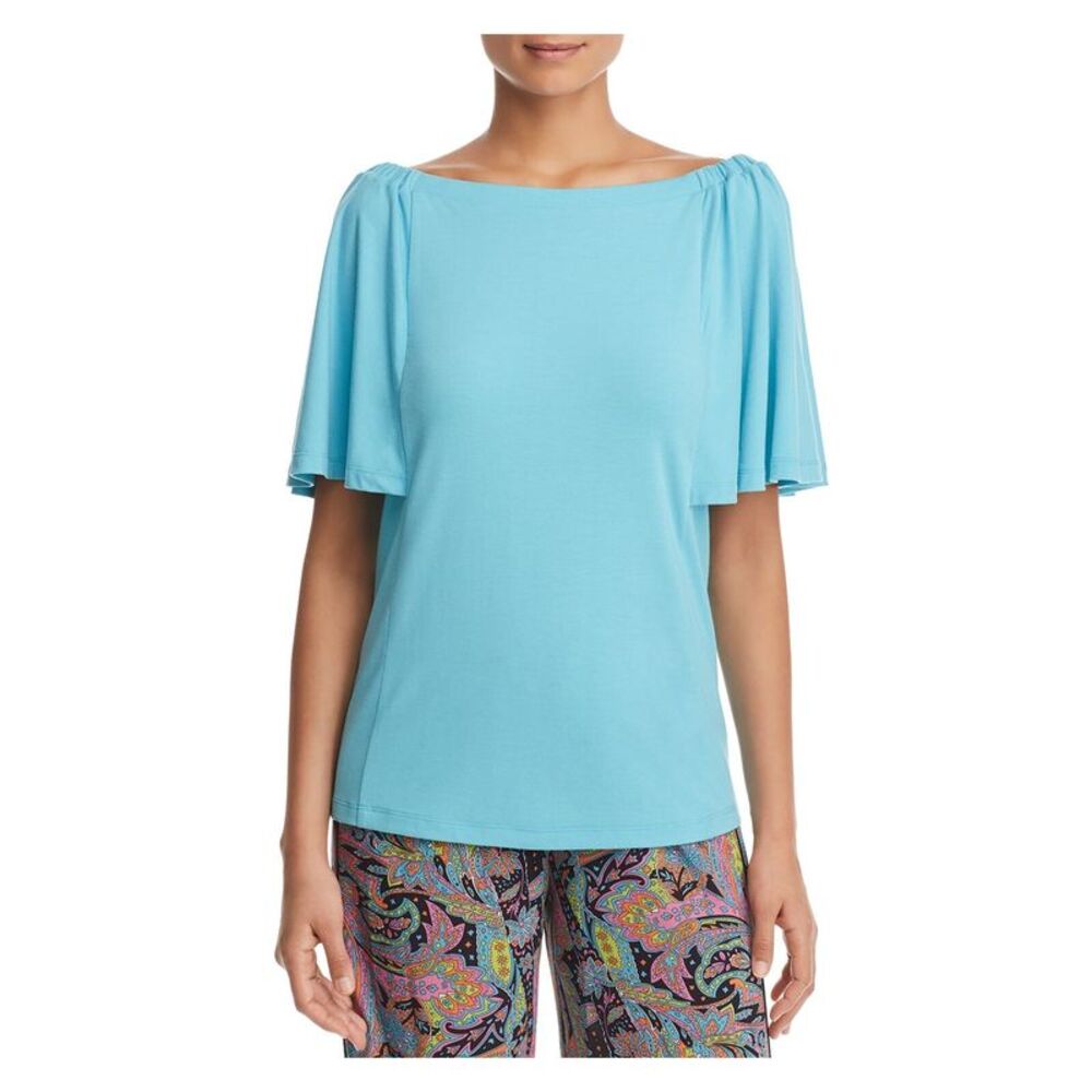 LE GALI Womens Short Sleeve Boat Neck Top